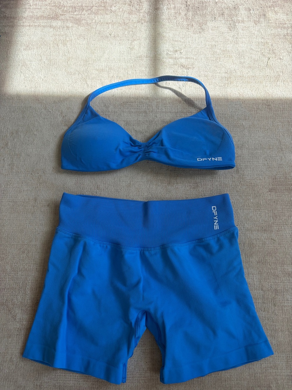 DFYNE Women's Electric Blue Bikini Top & Swim Shorts Set